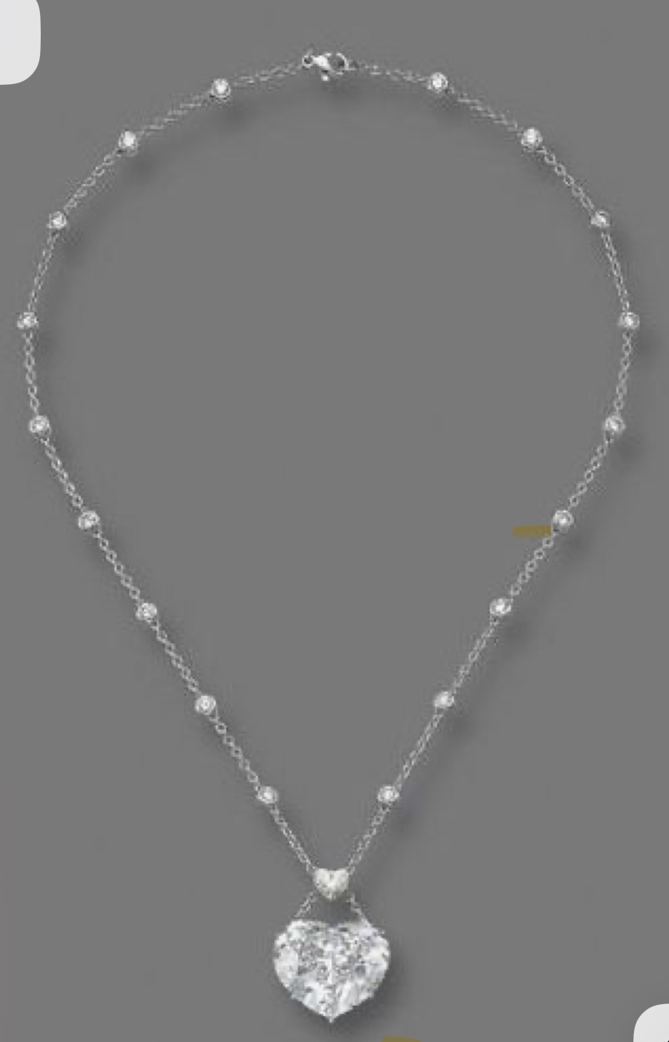 Heartshape Diamond Necklace on a Diamonds By The Yard Chain