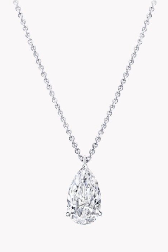 Pearshape Diamond Solitaire Necklace
