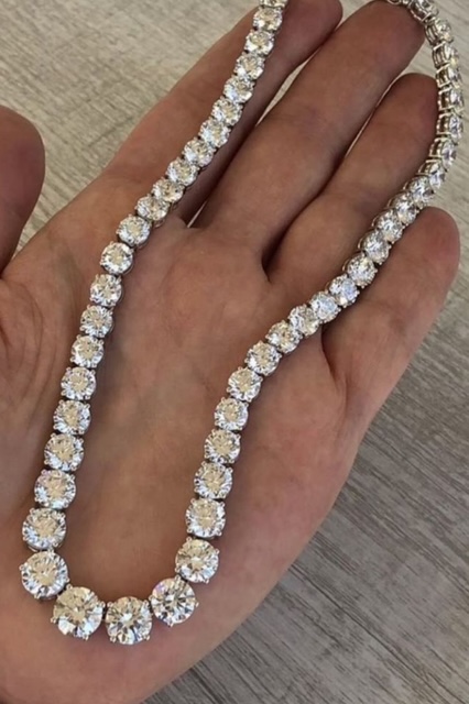 Round Diamond Riviera Necklace