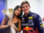 Credit - MARK THOMPSON/GETTY - Kelly Piquet & Max Verstappen