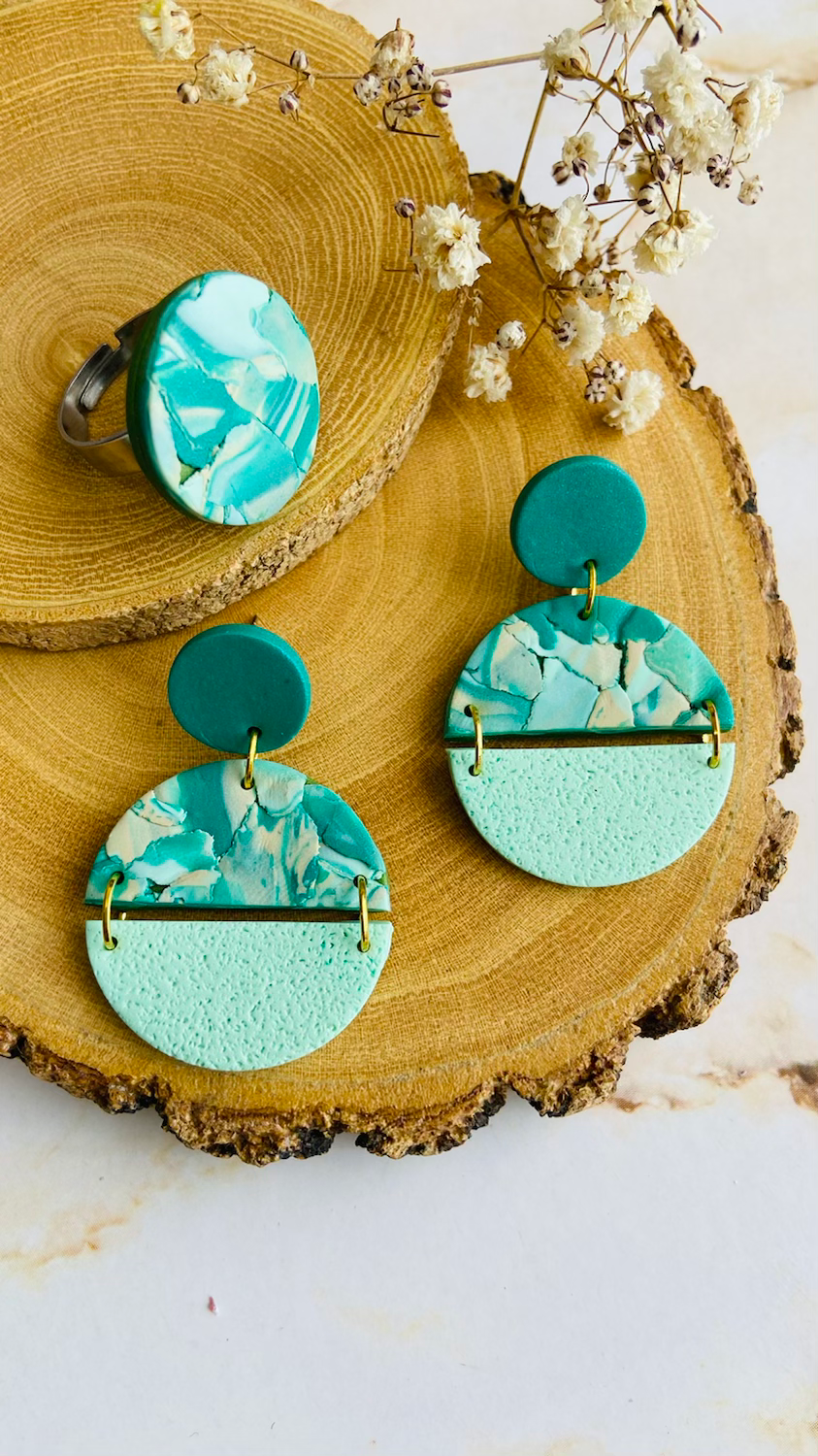 Miniatura: Set aretes + anillo 