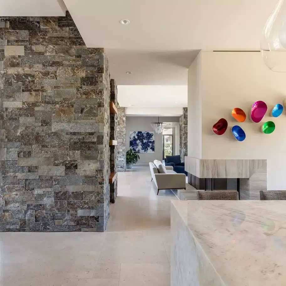 Canyon Creek natural building stone on an accent wall