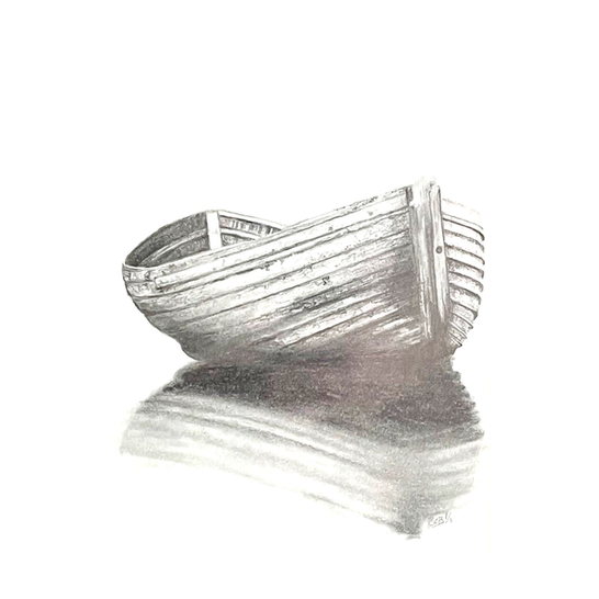 Hyperrealistic close up drawing using pencil and ink.