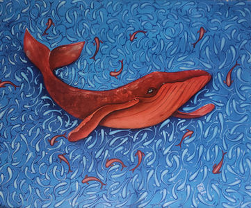 Fishy things, canvas painting