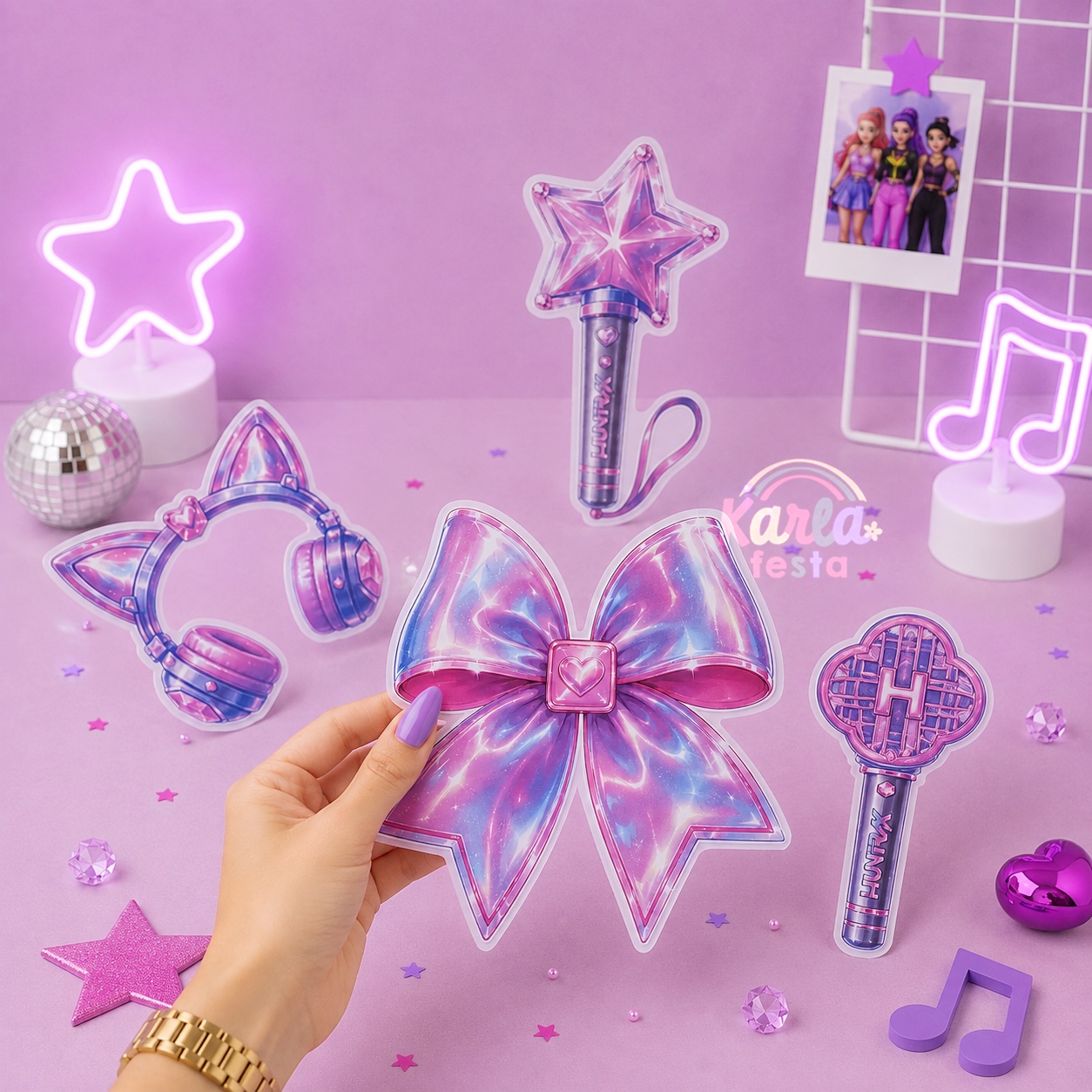 4 Desenhos Decorativos 20cm I Guerreiras do k-pop