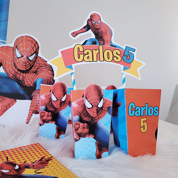 Miniatura: Caixas de Pipocas e Topo de bolo Homem Aranha Spiderman Personalizado