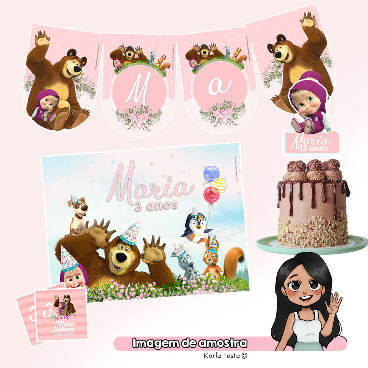 Kit de festa Masha e o Urso