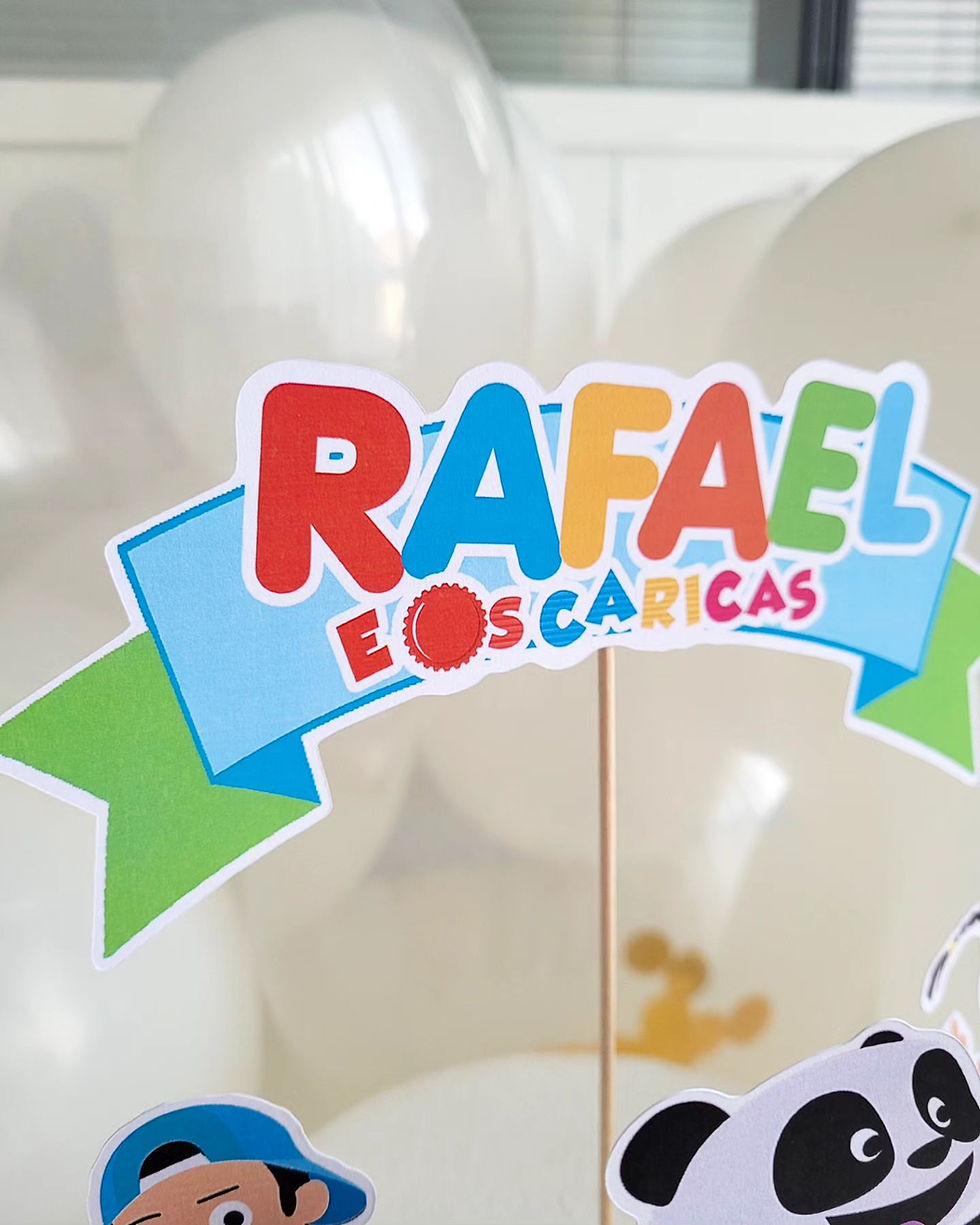 Miniatura: Conjunto Topos de Bolo Panda e os Caricas - Panda e os Amigos personalizados