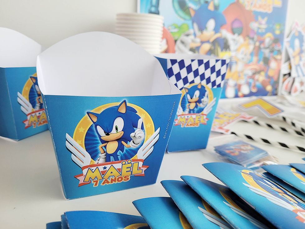 Miniatura: Kit de festa Sonic Decoração Personalizada 40 Peças