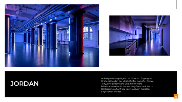 Clubartige Eventfläche mit Street-Zugang, geeignet für kreative Events, Markenaktivierungen und Nachtveranstaltungen in Berlin.