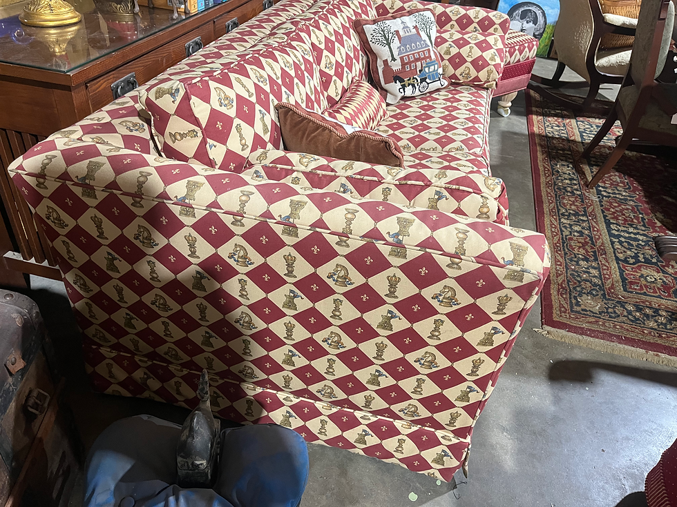 Thumbnail: Stunning One of a Kind Sofa Chess Custom Upholstery Red