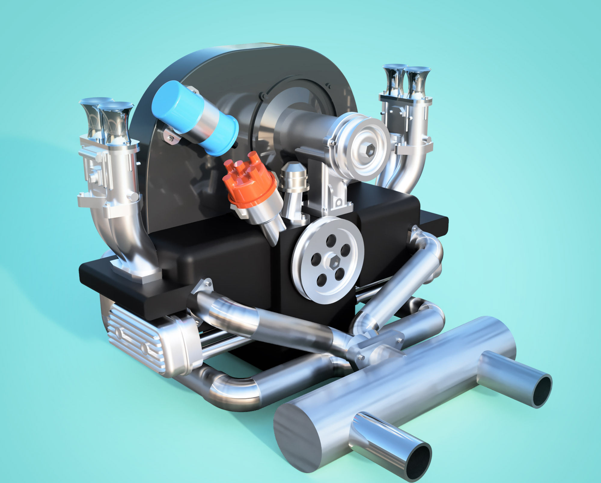 VW Tamiya 1966 1300 Beetle - Engine upgrade parts kit
