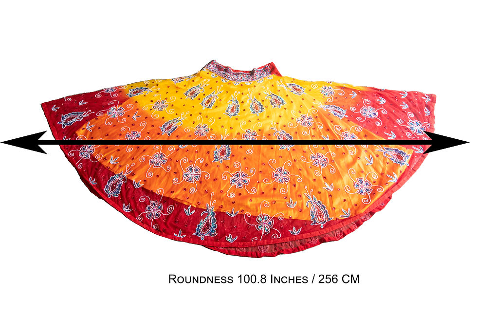 Thumbnail: Detailed image of the fabric texture and color shades of the Sequins and Beads Lehenga Choli by Rose Fashion House Delhi.