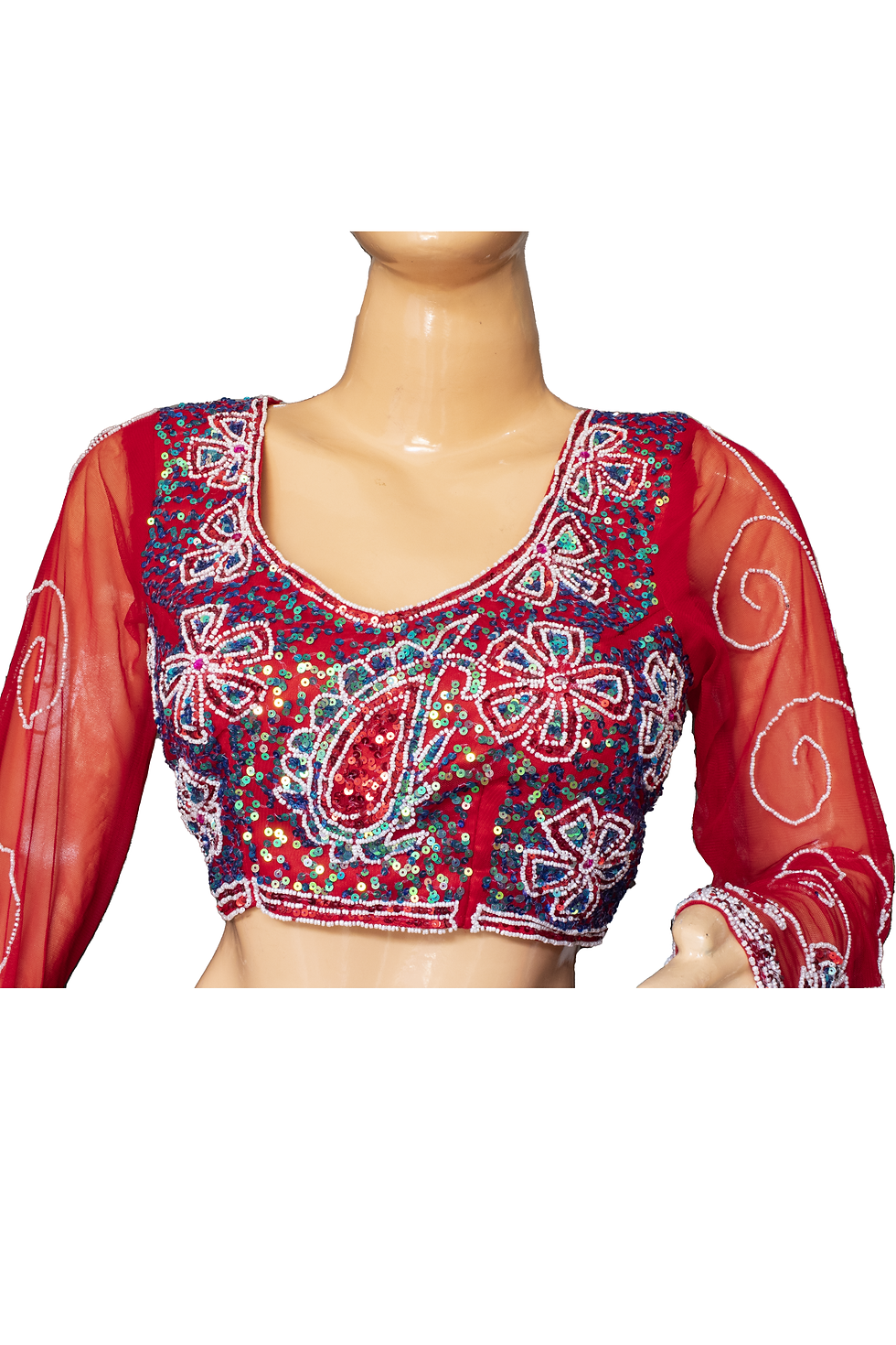Thumbnail: Close-up image highlighting the intricate sequins and beads embellishments on the Lehenga Choli.