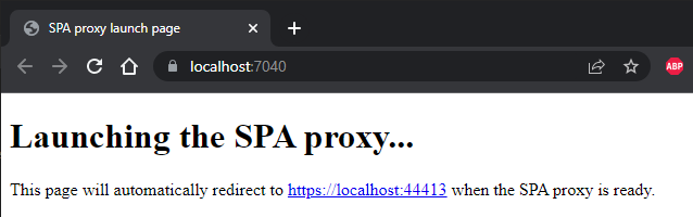 Launching the SPA proxy screenshot