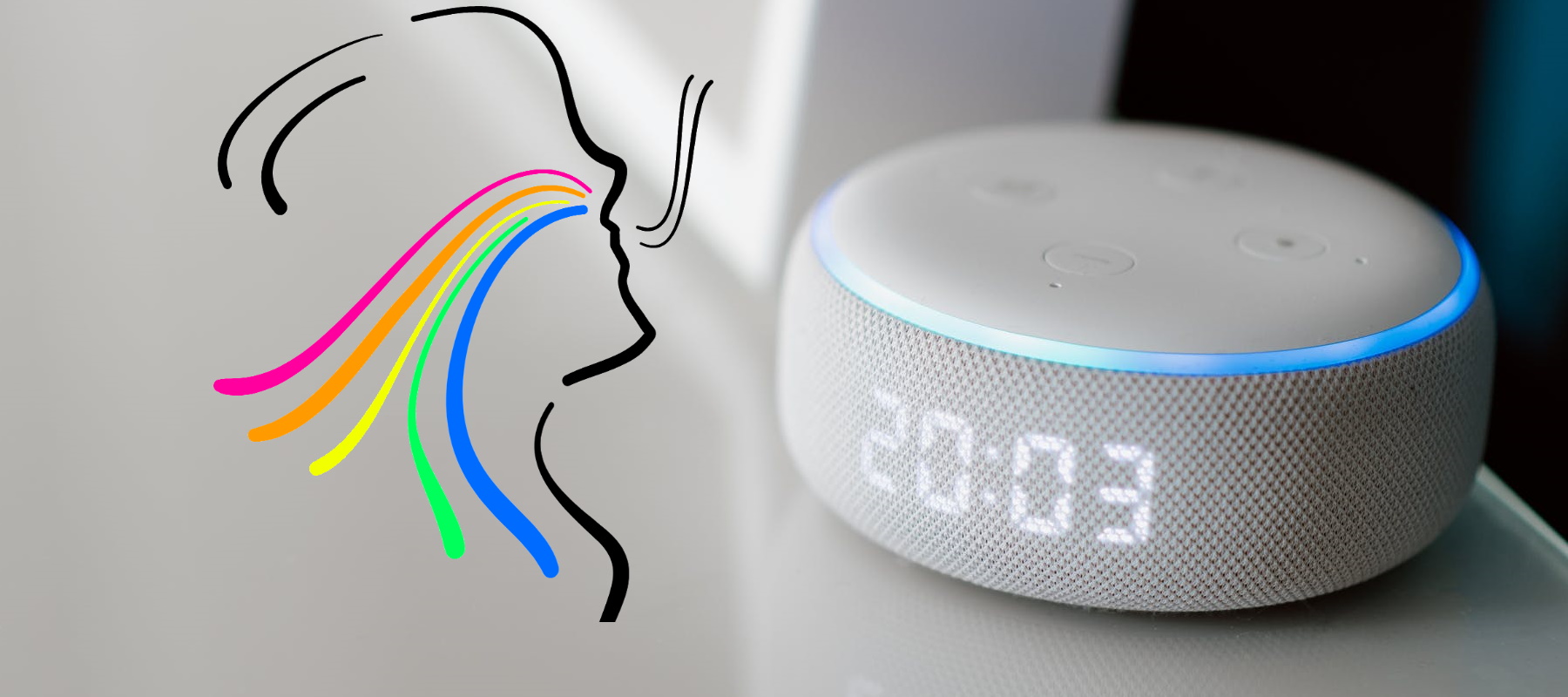 Let's Breathe logo with Amazon Alexa in background