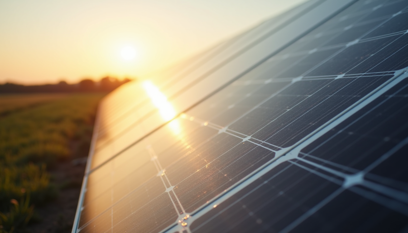 High angle view of solar panels reflecting sunlight