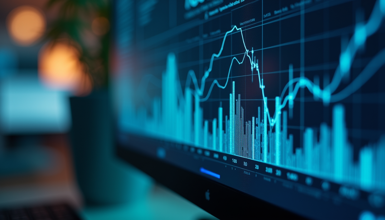 Close-up view of a computer screen displaying ethical AI data analytics