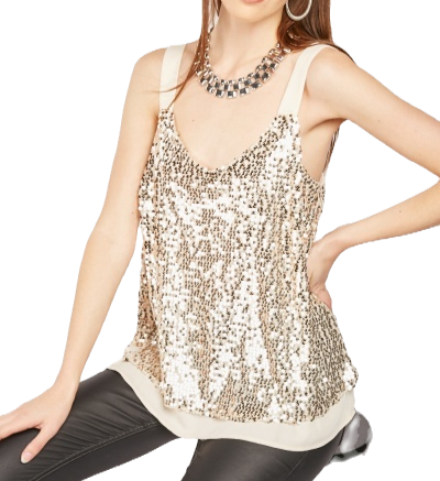 GOLD SEQUIN CAMI TOP