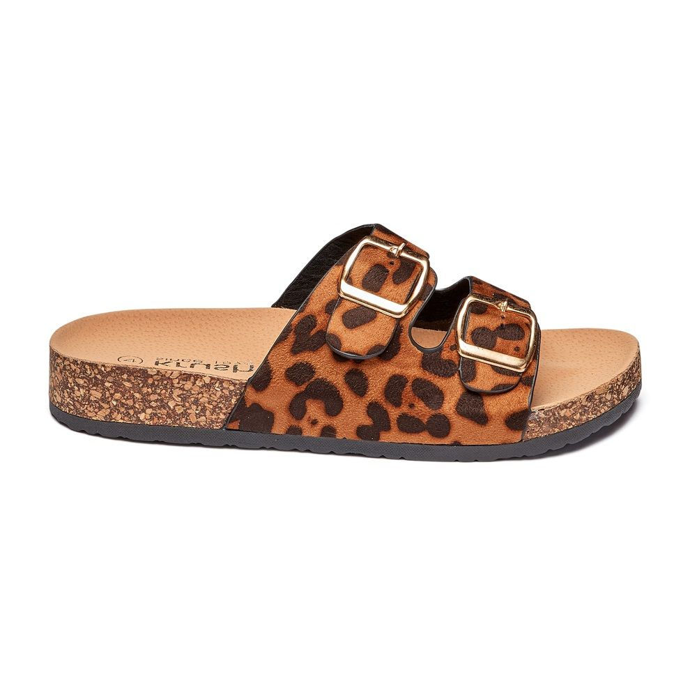 LEOPARD DOUBLE BUCKLE SLIDER