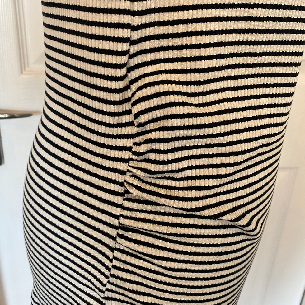 Thumbnail: RUFFLE STRIPED RIBBED TOP