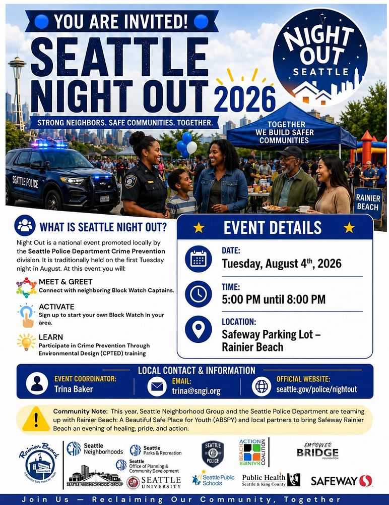 Message ViewNational Night Out Event at Safeway Rainier Beach Focuses on Community Safety and Partnership