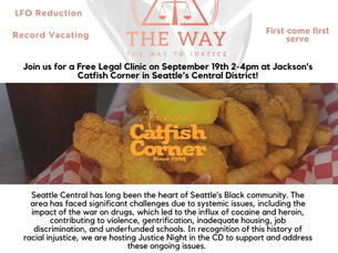 Today Thursday 2-4 @ Catfish CornerThe Way to Justice Partners with Jackson’s Catfish Corner to Host Free Legal Clinic for Individuals Impacted by the War on Drugs
