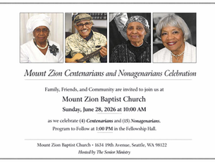 Mount Zion Centenarians and Nonagenarians Celebration