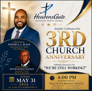 Heavens Gate Missionary Baptist Church 3rd Church Anniversary