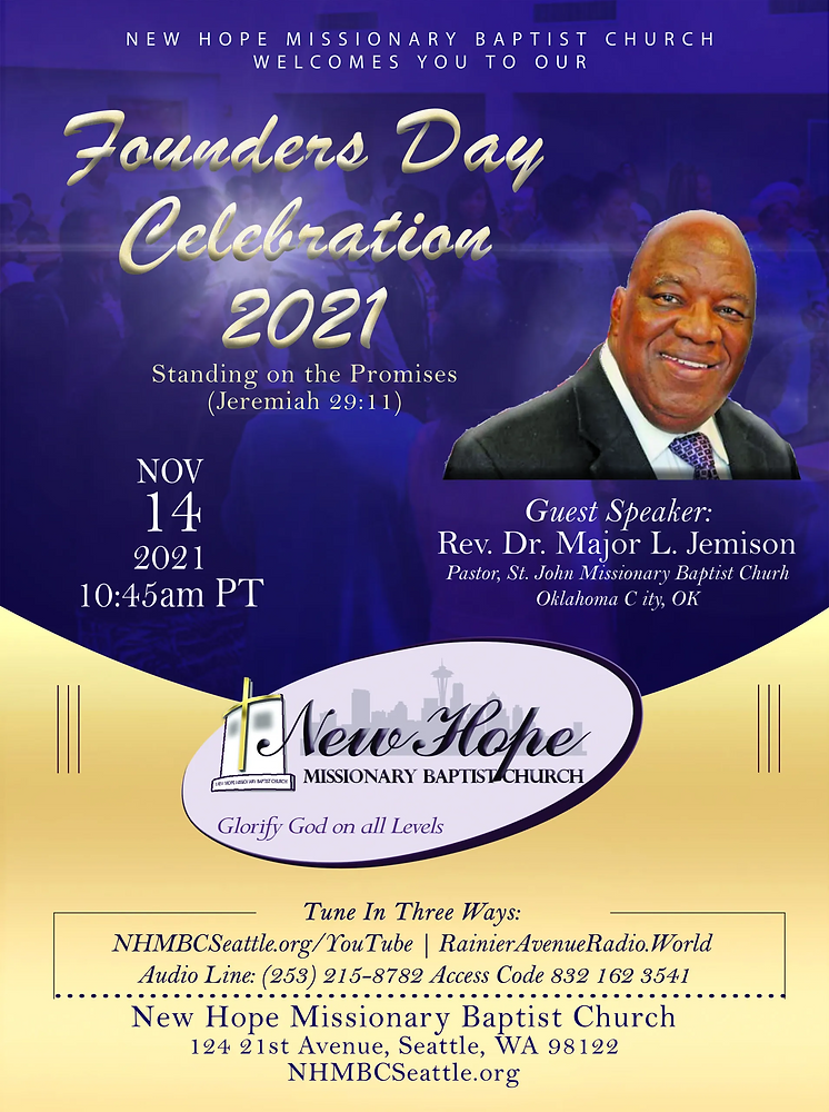Founders Day 2021 New Hope Missionary Baptist Church