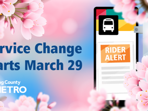 More King County Metro bus service starting March 29