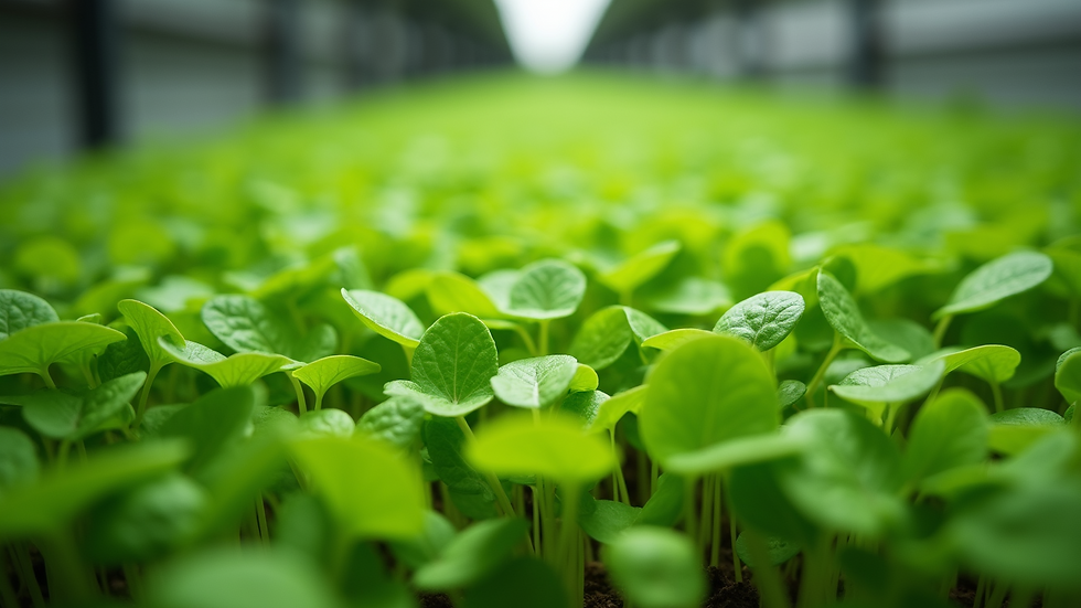 Close-up view of vibrant microgreens ready for harvest