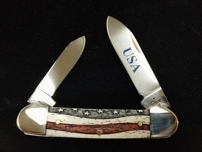 PATRIOTIC SMOOTH NATURAL BONE CANOE
