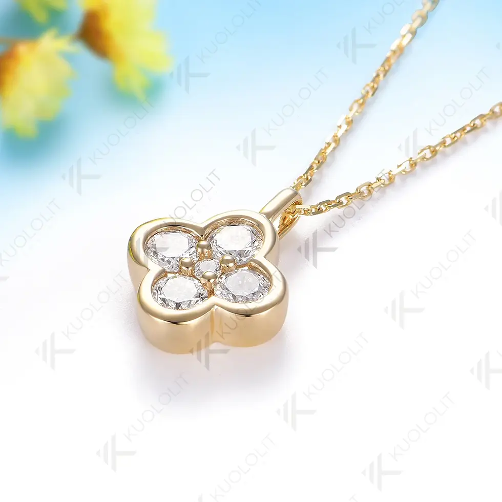 Thumbnail: 1.23CTW Moissanite Necklace for Women Solid 585 14k Gold