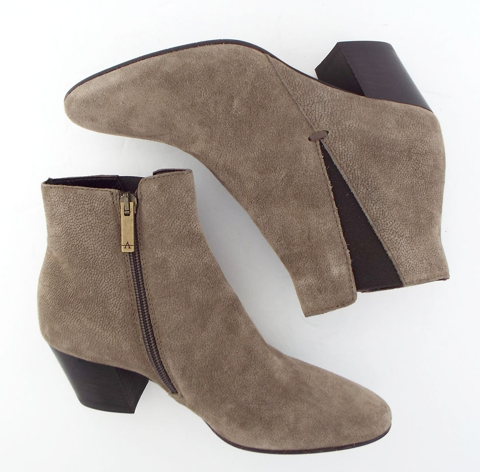 Thumbnail: AQUATALIA Taupe Textured Suede Ankle Boots 6