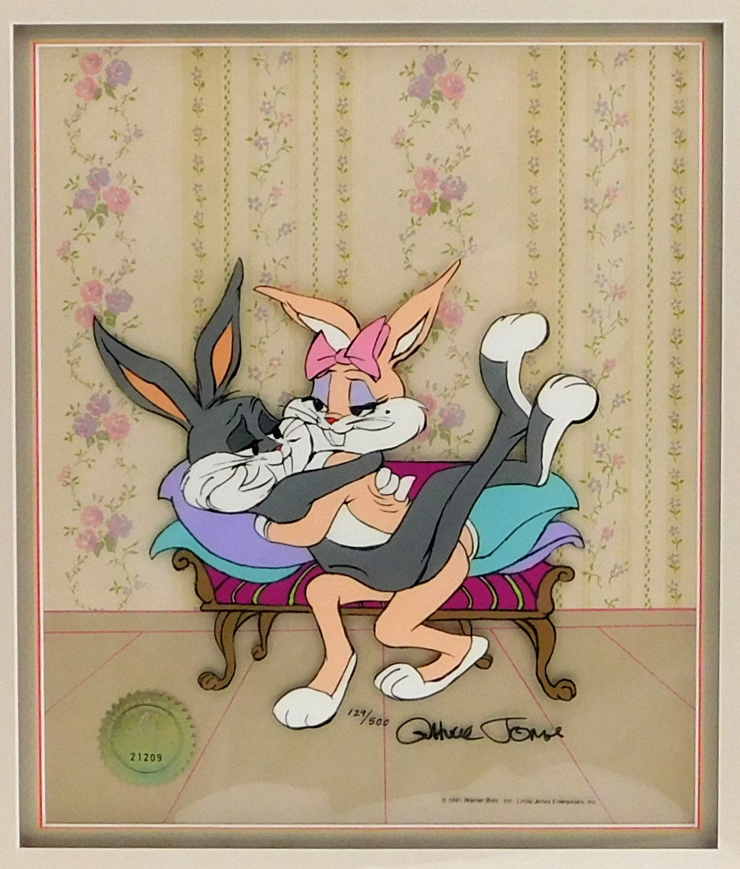 BUGS BUNNY Valentine Looney Tunes Chuck Jones Signed Limited Edition Cel