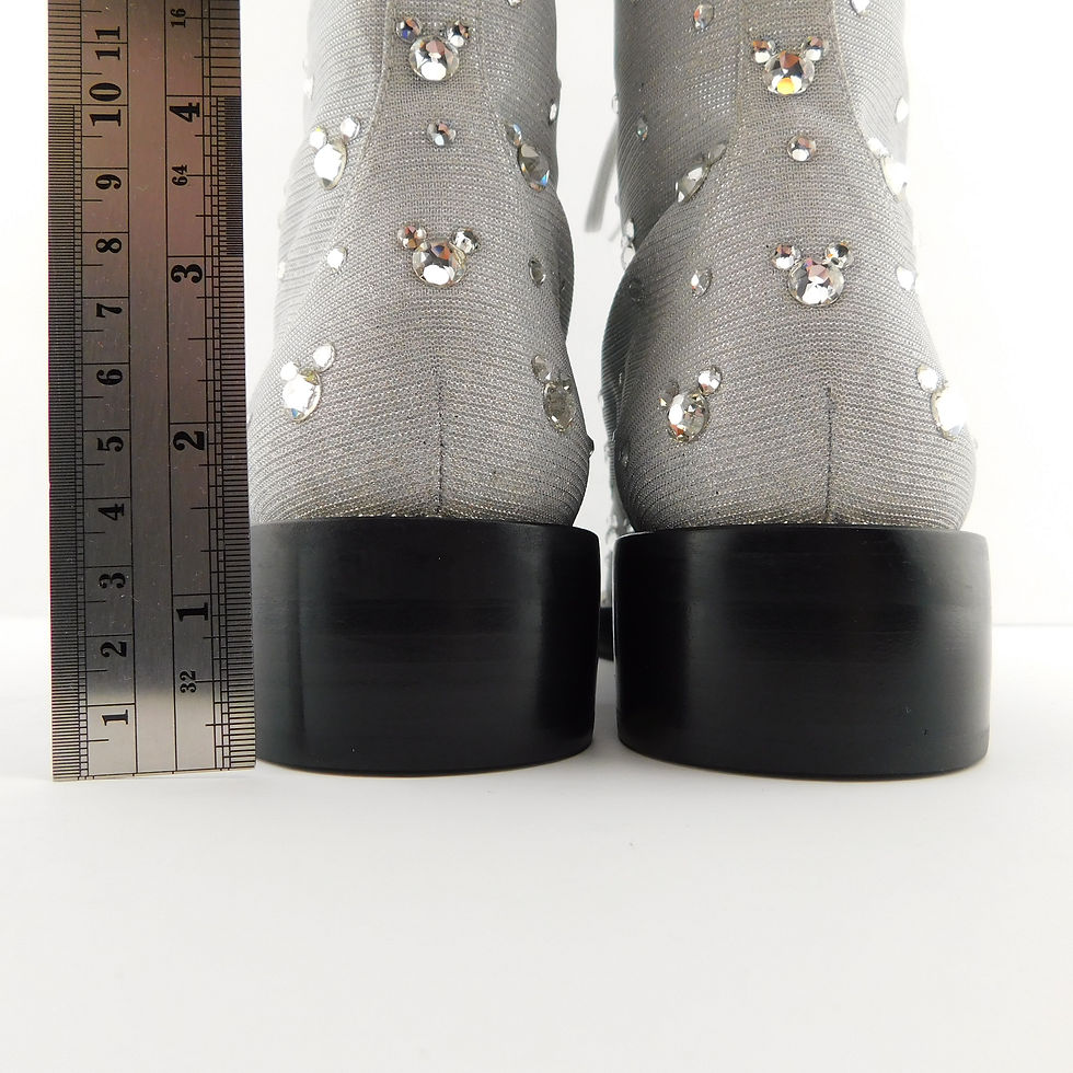 Thumbnail: STUART WEITZMAN Size 6.5 Sondra DISNEY Crystal Mickey Mouse Combat Boots