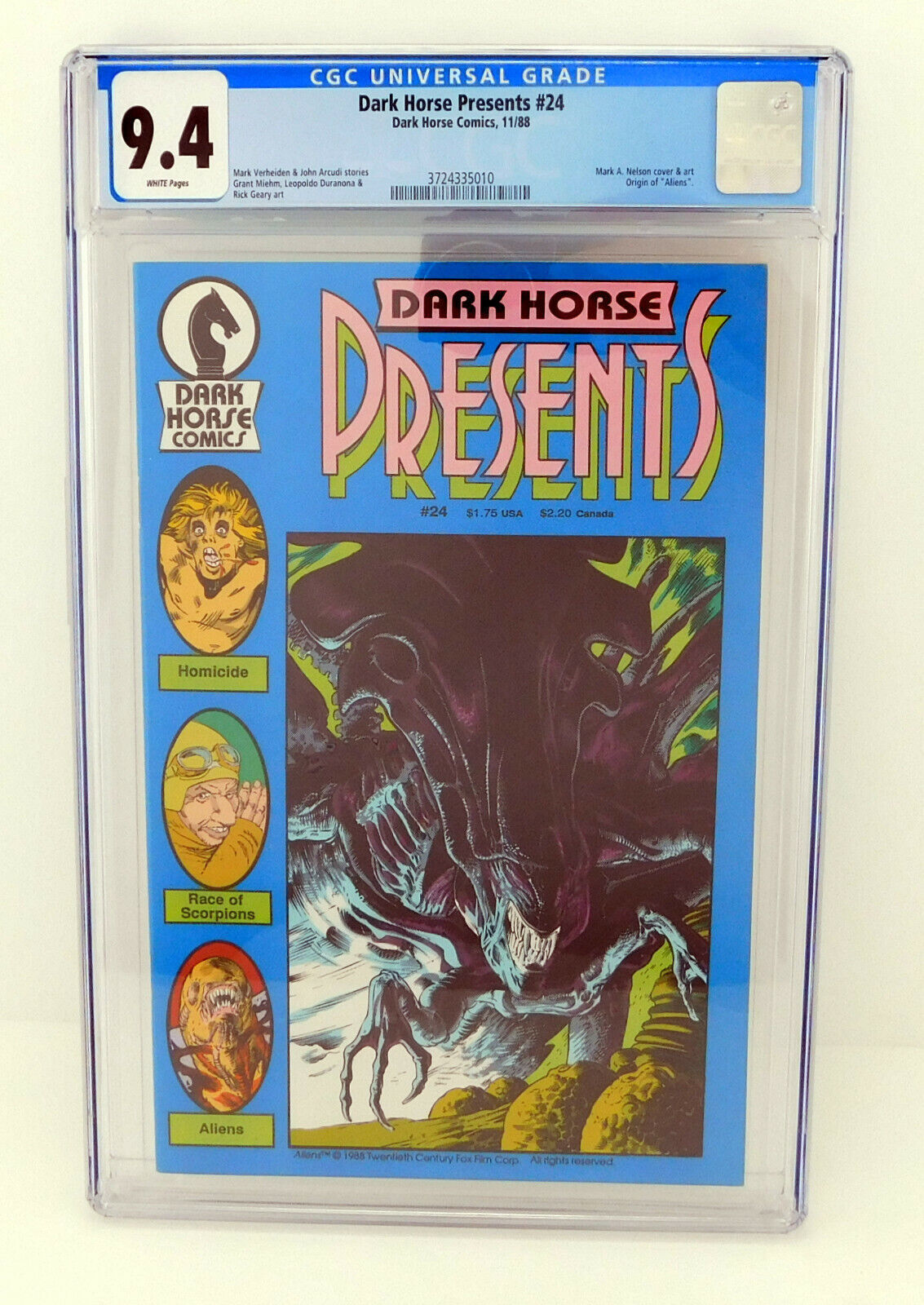 DARK HORSE PRESENT 24 1987 1ST Aliens CGC 9.4