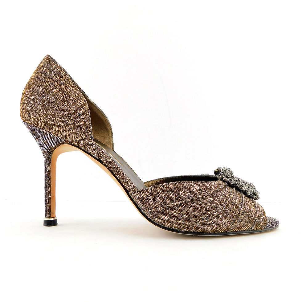 Thumbnail: Maolo blahnik hangisi metallic heels