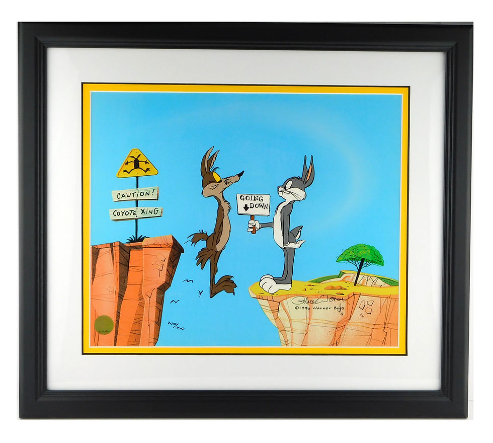 Thumbnail: COYOTE CROSSING Chuck Jones Bug Bunny Signed Cel