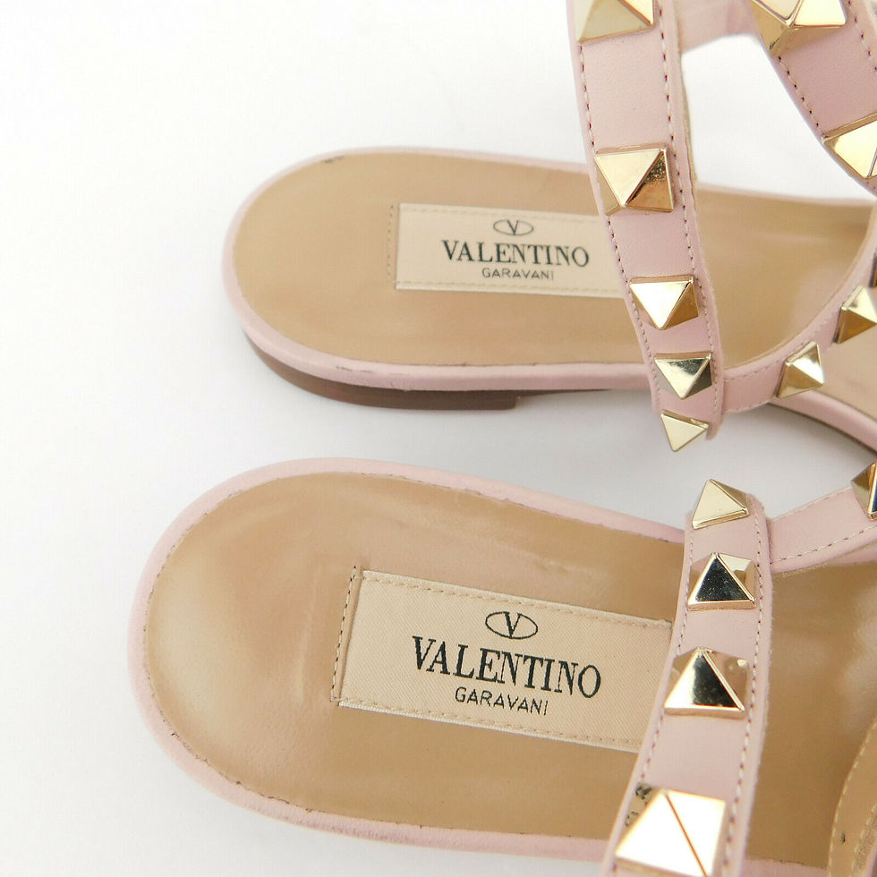 Thumbnail: VALENTINO Size 7.5 ROCKSTUD Pink Blush Caged Sandals Shoes 38 Eur