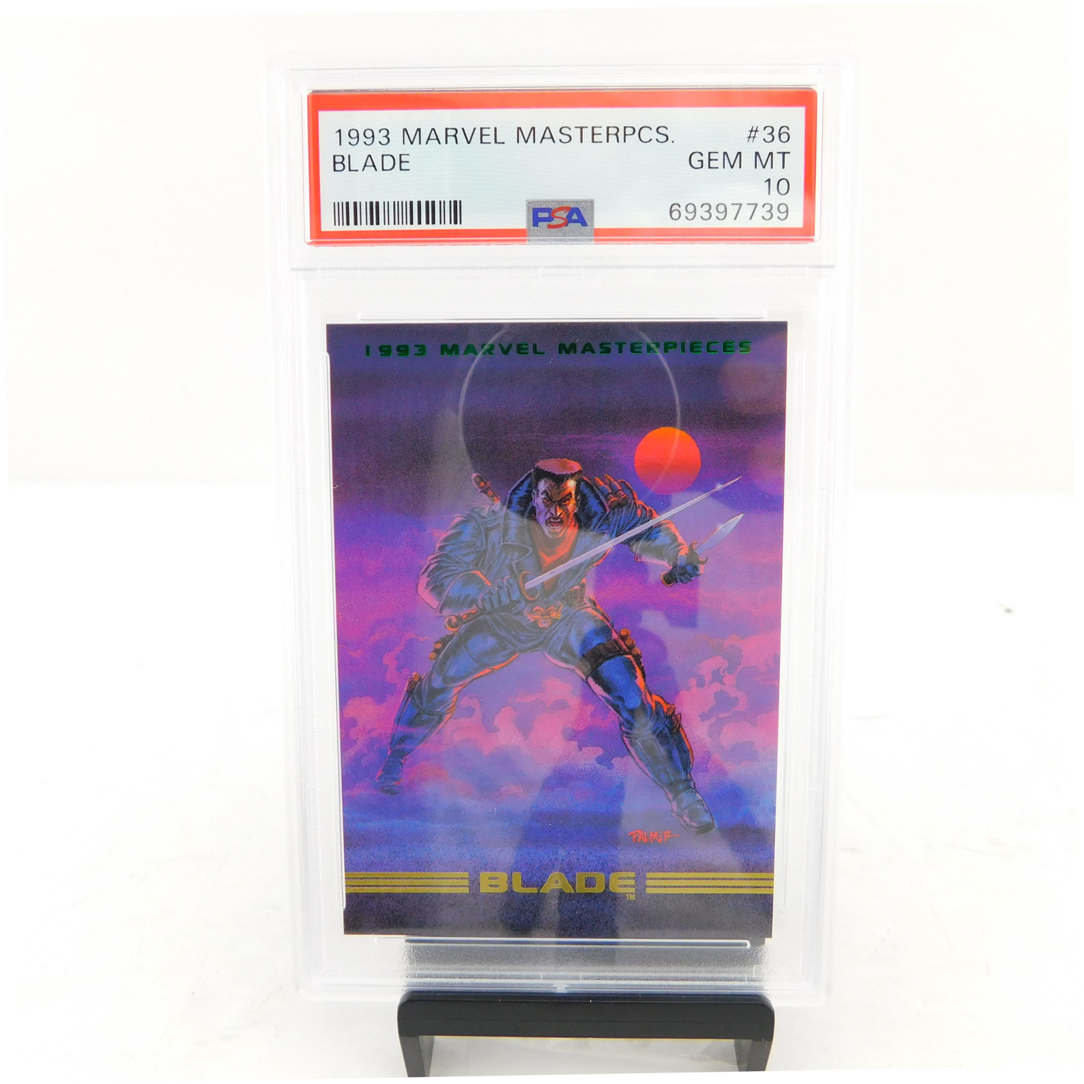 1993 Marvel Masterpieces #36 BLADE PSA 10 GEM MNT front view