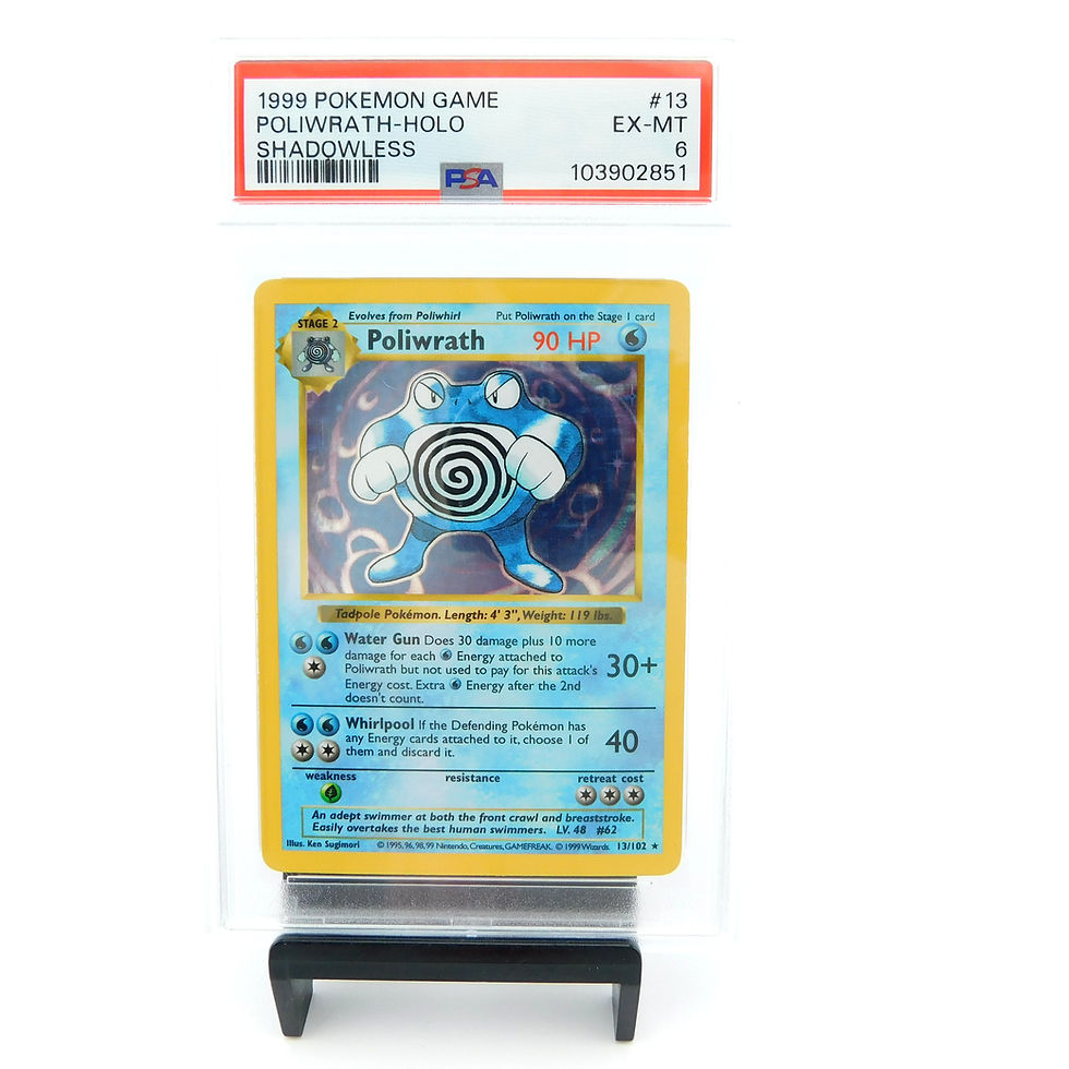 1999 POLYWRATH-Holo Shadowless #13 PSA 6 Pokemon Game Card