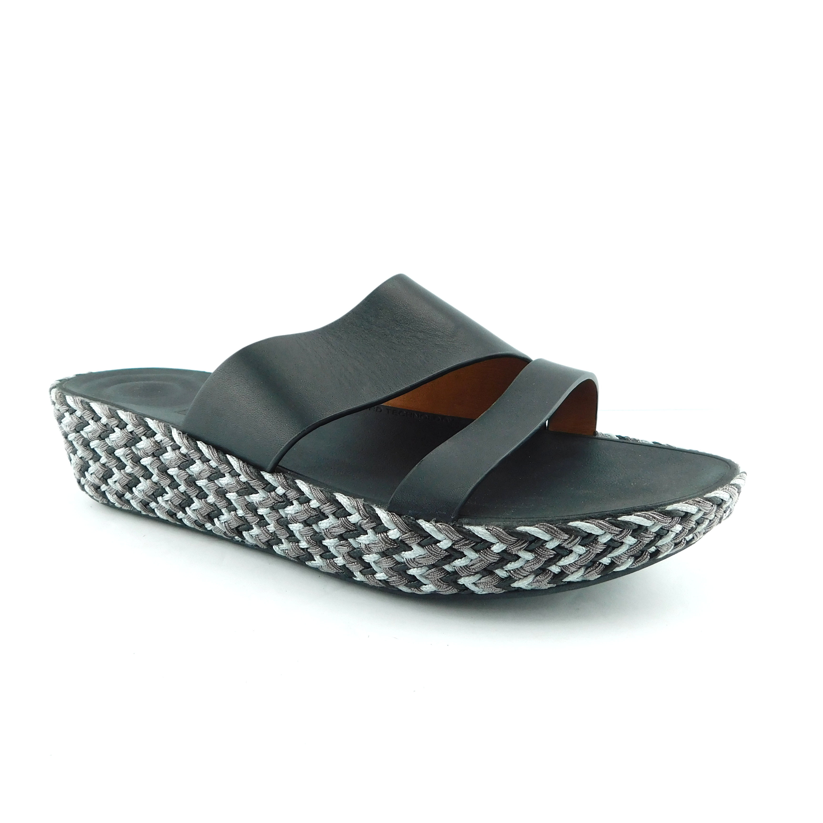 FITFFLOP ASYA Slide Size 9 Black Platform Sandals Shoes