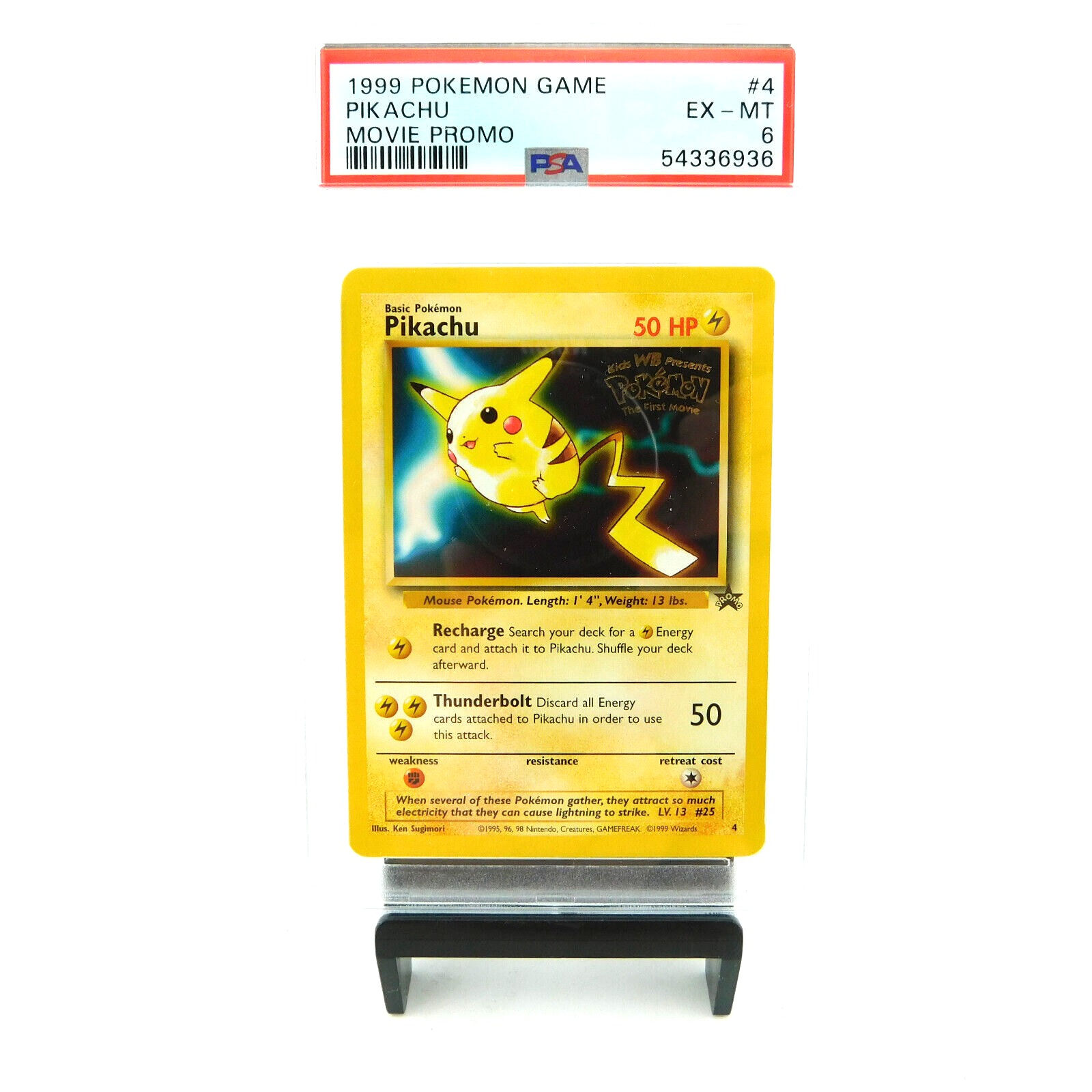 PIKACHU #4 Black Star PSA 6 Movie Promo 1999 Pokémon Card