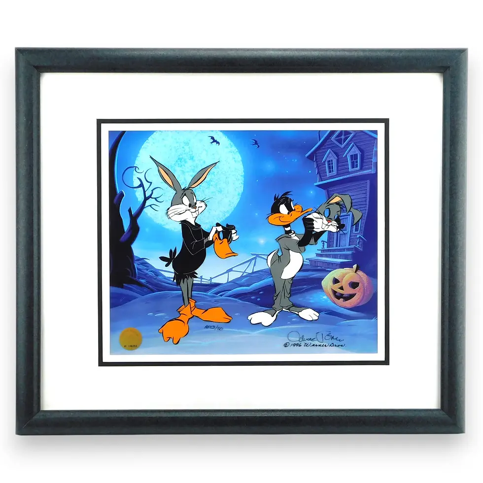 Trick or Treat Chuck Jones Signed Cel Artist Proof Bugs Bunny Daffy Duck