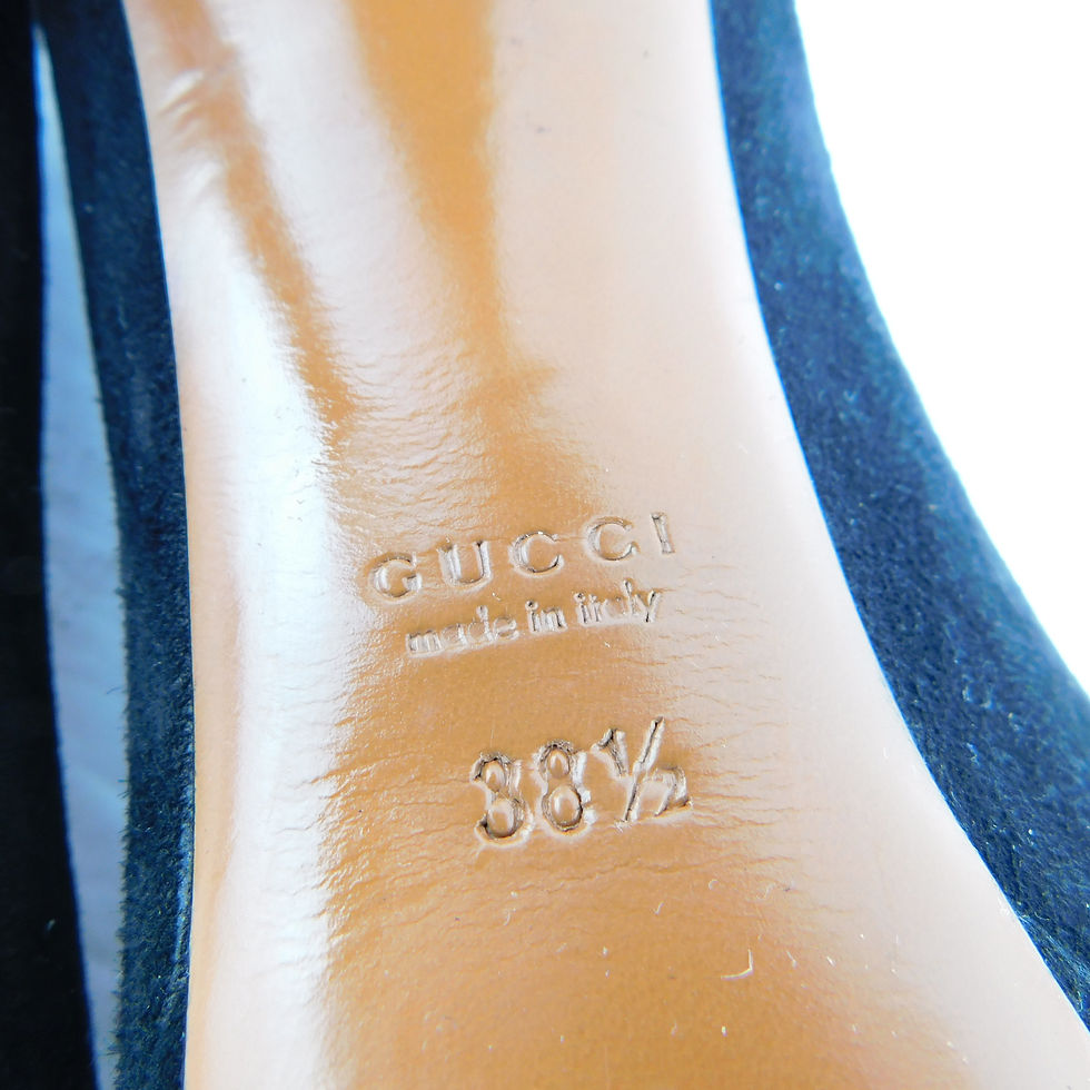 Thumbnail: Gucci Black Suede Peep Toe Heel