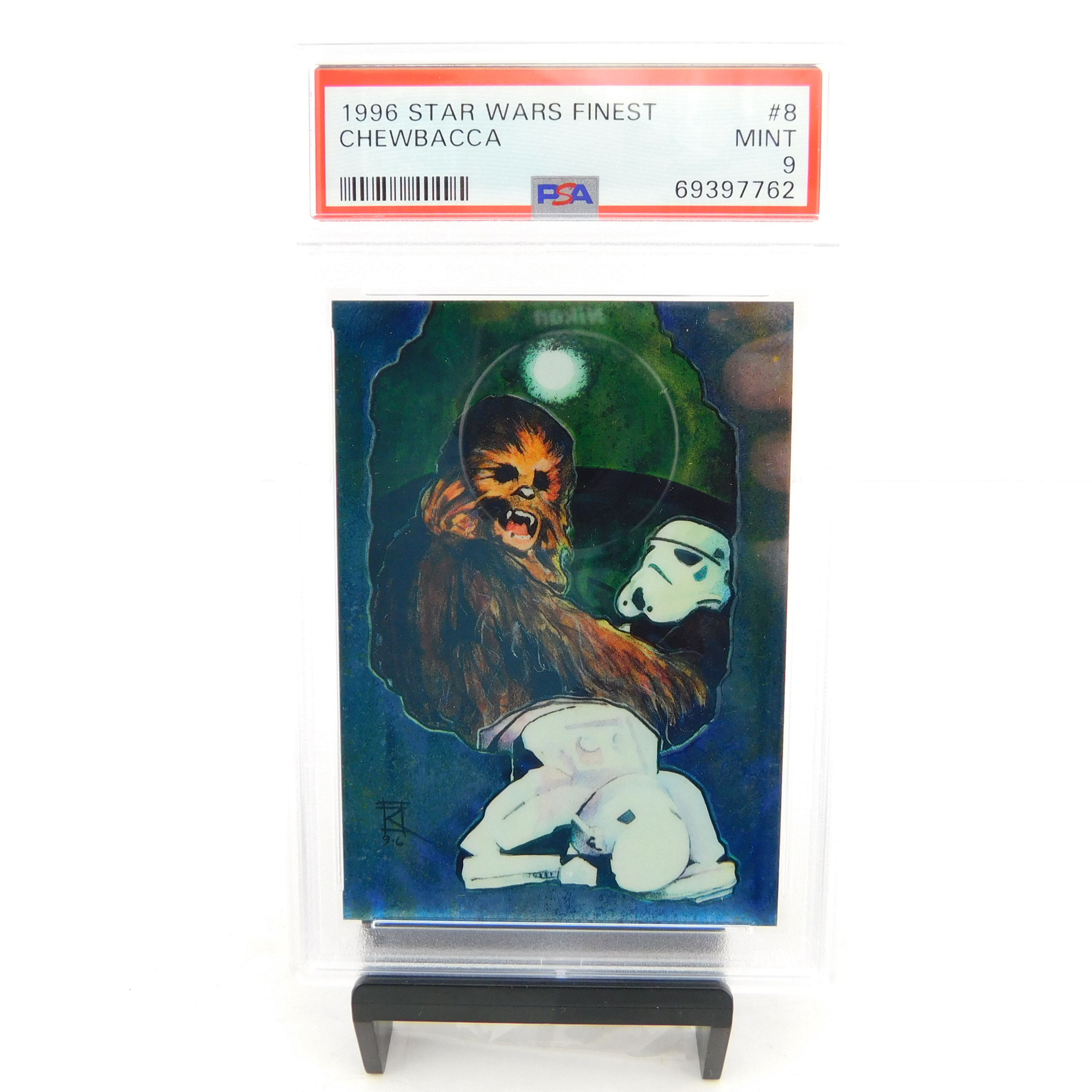 1996 STAR WARS Finest CHEWBACCA #8 PSA 9 MNT