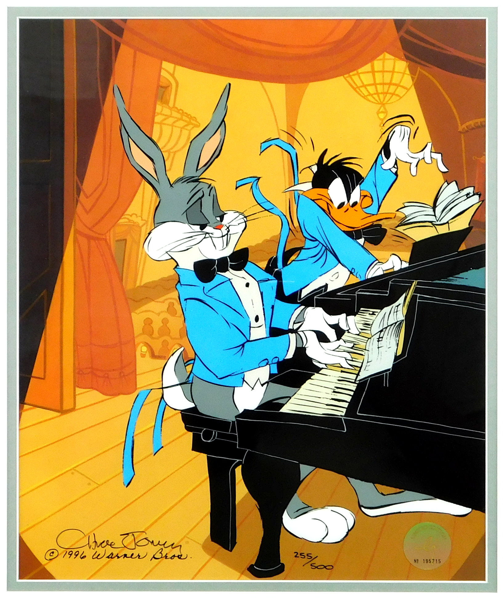 Bugs and Daffy in Concert Signed Chuck Jones Cel