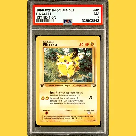 1999 PIKACHU #60 /64 1st Edition PSA 7 Pokemon Game Card